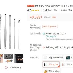 Set 6 Dụng Cụ Lấy Ráy Tai
