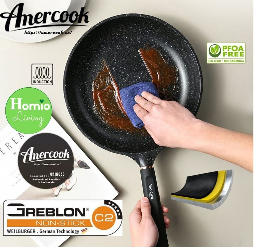 Chảo chống dính Amercook Bio-Grit 20cm - Thanh lý hàng tồn