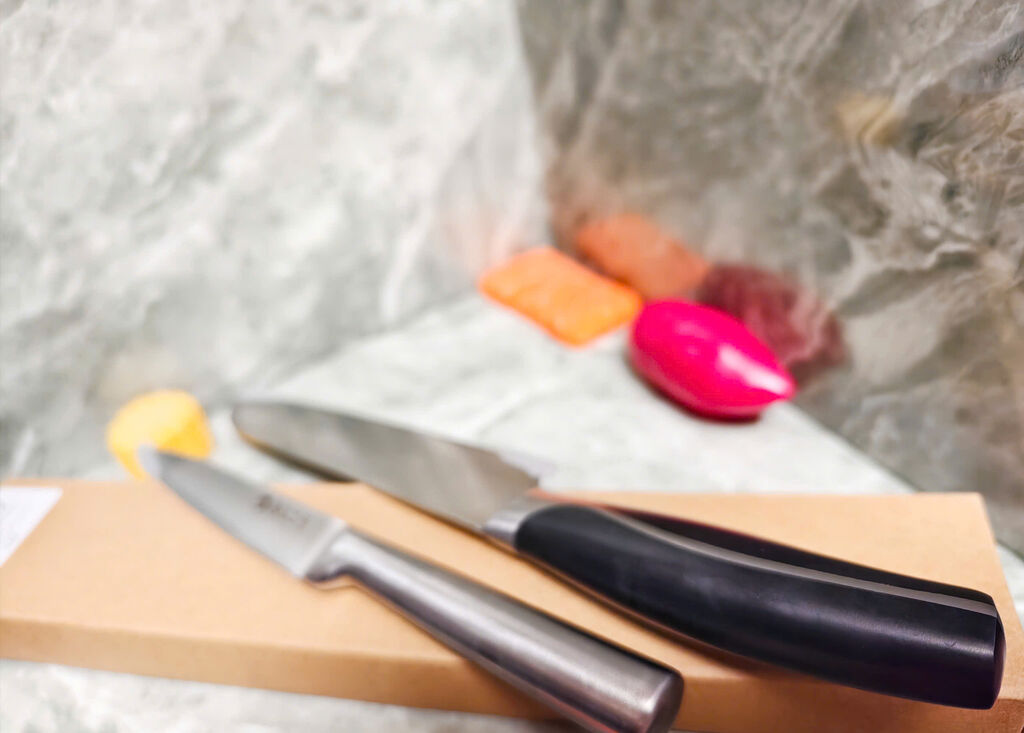 Cặp thái gọt santoku Nhật bản - Ảnh 7