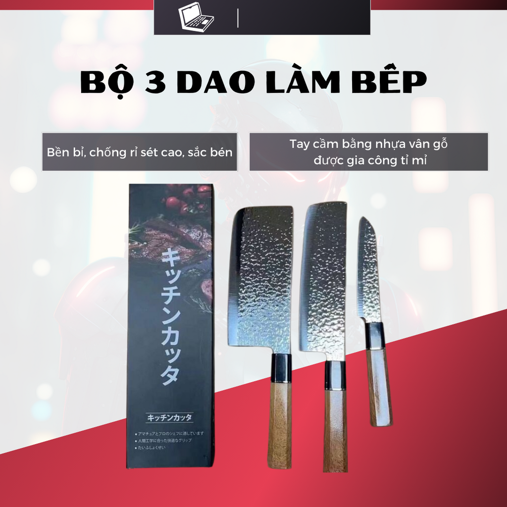 [Nhà bếp] Bộ 3 dao làm bếp
