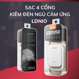 Sạc 4 cổng kiêm đèn ngủ cảm ứng hãng LDNIO A4405 (Hàng trưng bày - Vỏ cũ)