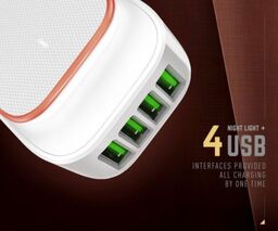 Sạc 4 cổng kiêm đèn ngủ cảm ứng hãng LDNIO A4405 (Hàng trưng bày - Vỏ cũ)
