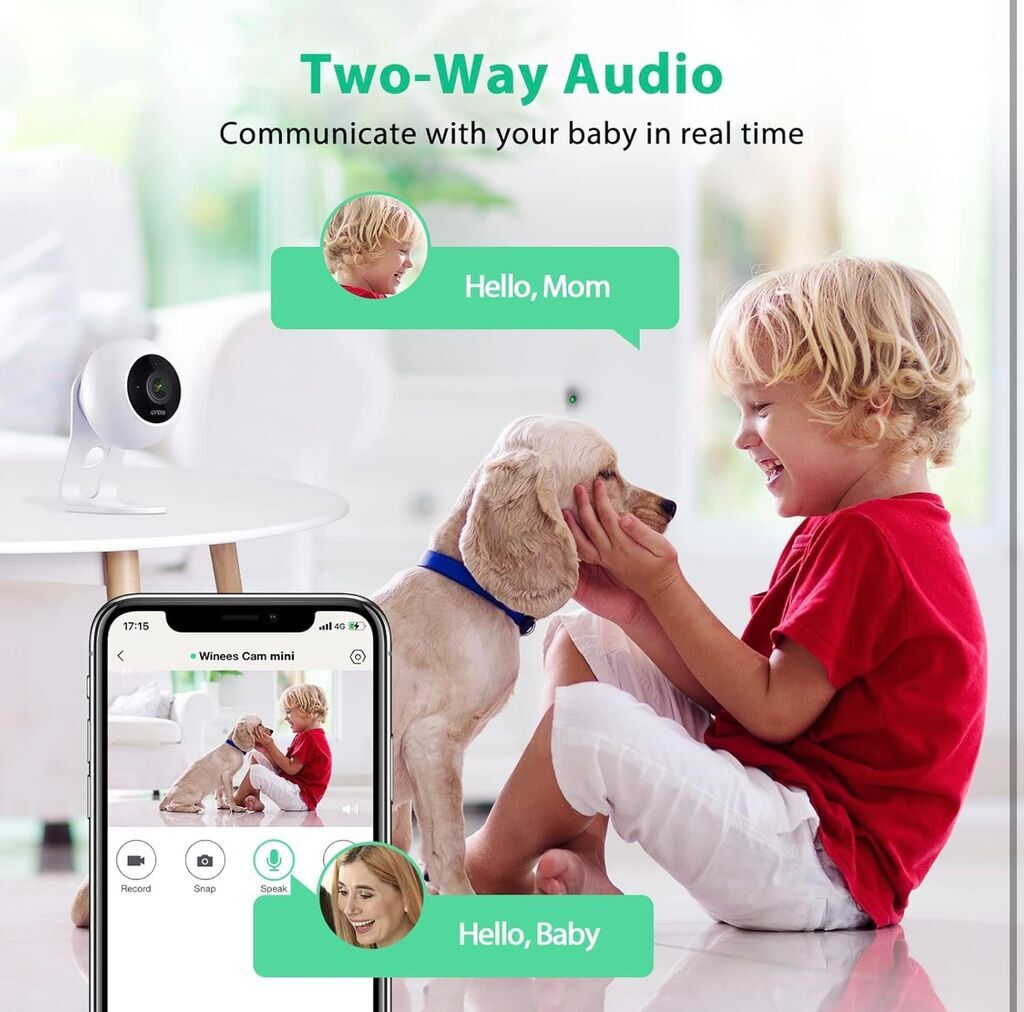 1 Hộp gồm 2 Camera ko dây Winees Cam Mini ( Mỹ ), 1080P, đàm thoại 2 chiều  - Ảnh 4
