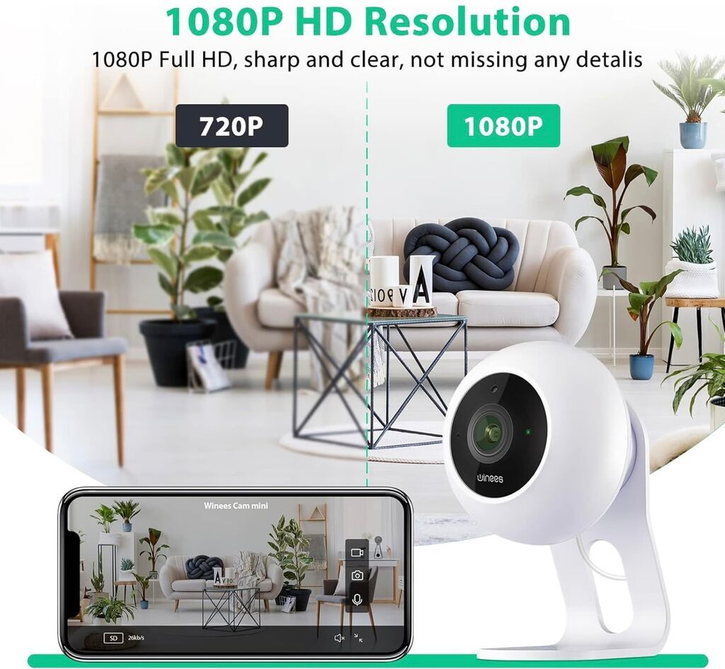 1 Hộp gồm 2 Camera ko dây Winees Cam Mini ( Mỹ ), 1080P, đàm thoại 2 chiều  - Ảnh 6