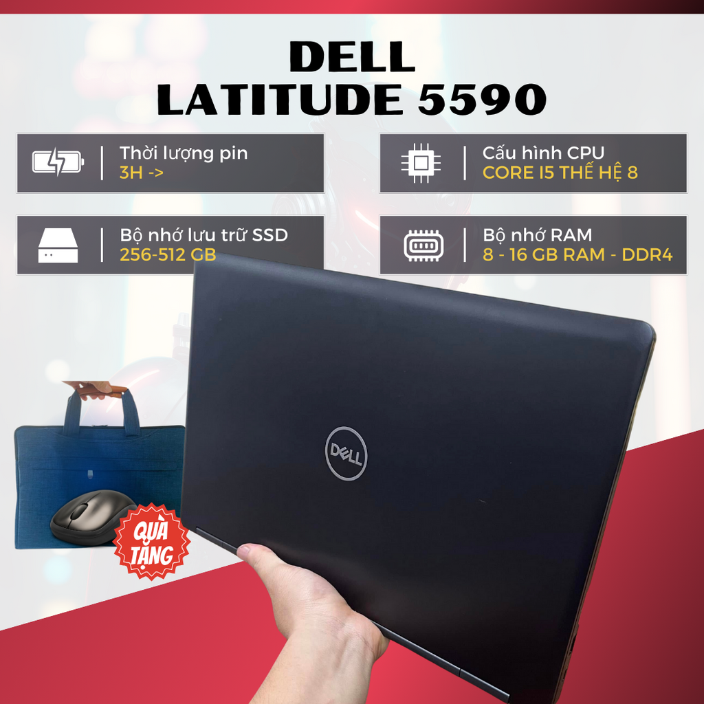 (Laptop) Dell Latitude E5590 Ram 8gb, Bộ nhớ ssd 256Gb Dòng máy Quốc Dân