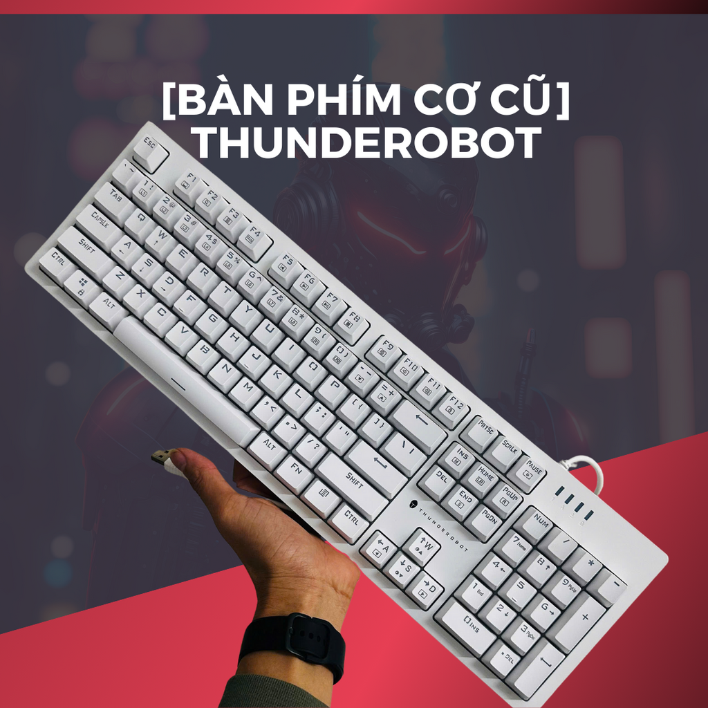 [Bàn phím cơ cũ] THUNDEROBOT Mã KG3104 đã test và chưa sệ sinh- Đủ 2 màu đen trắng