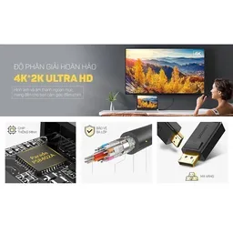 Cáp Chuyển DisplayPort 1.2 Sang HDMI Ugreen 10204 DP101 Dài 5 Mét