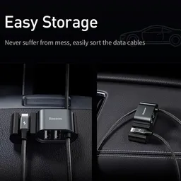 Cáp Lightning tích hợp cổng chia 2 USB - Baseus Black CALHZ-01