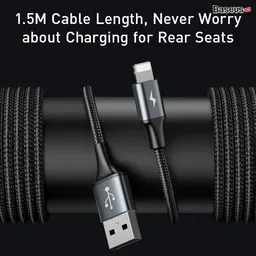 Cáp Lightning tích hợp cổng chia 2 USB - Baseus Black CALHZ-01