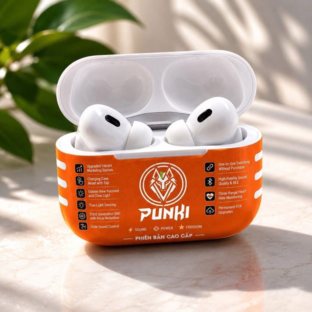 Tai Nghe Không Dây PUNKI PRO 2 Hổ Vằn 1563E ANC (Xuất VAT)