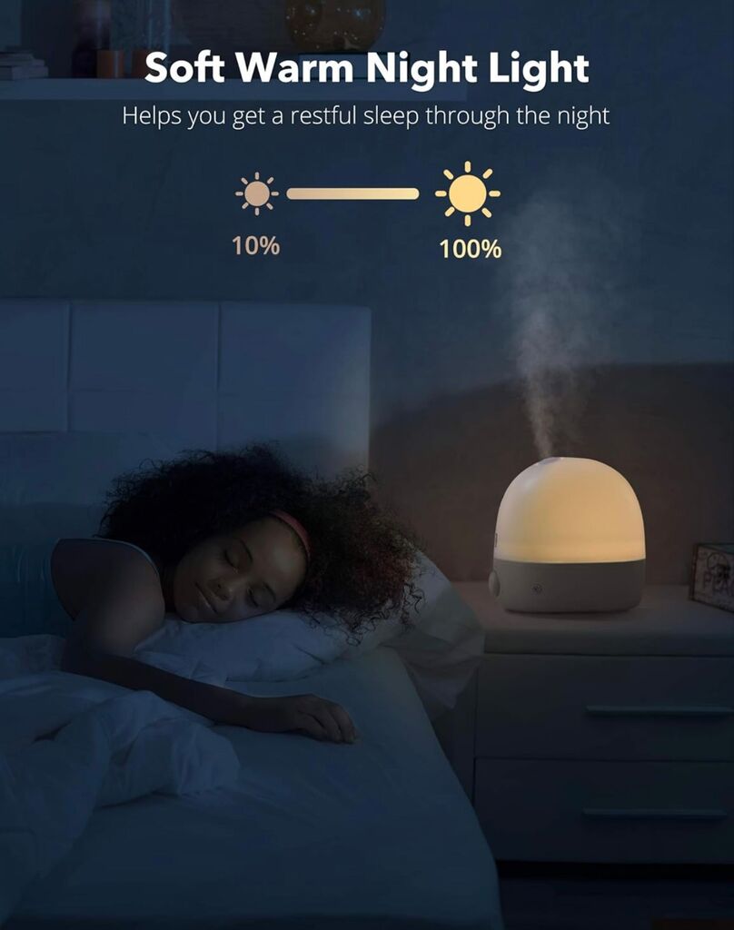 Máy phun sương, tạo ẩm kiêm đèn ngủ TAOTRONICS TT-AH038 3 in 1 (giao màu ngẫu nhiên) - Ảnh 5