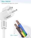 Ổ điện đa năng 3680W hãng SUDEERY WPG-EU016 ( Đức ), có 2 cổng 220V + 2 cổng USB-A - màu trắng/ đen - Ảnh 6