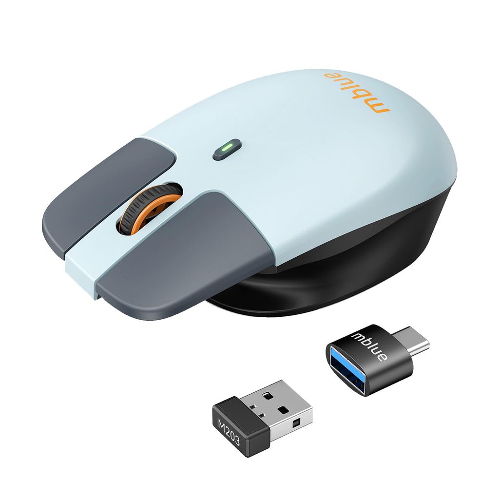 Chuột không dây công thái học MEIZU mblue M203, sạc Type-C, thiết kế dạng treo