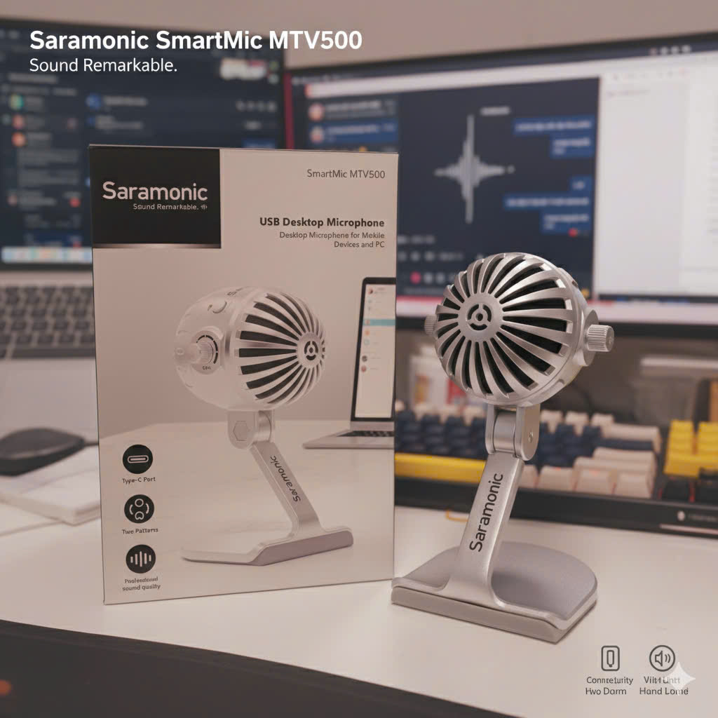 Micro thu âm Saramonic SR-SmartMic MTV500 , mic Livestream
