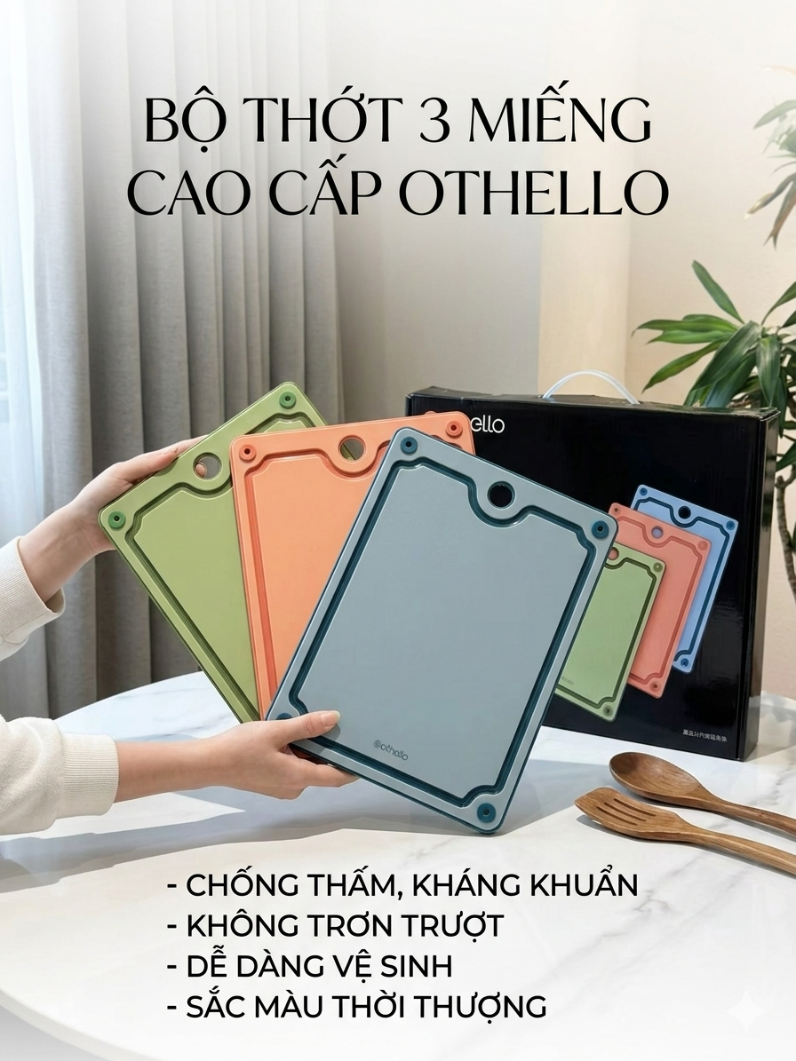 Bộ 3 chiếc thớt kháng khuẩn hãng Othello