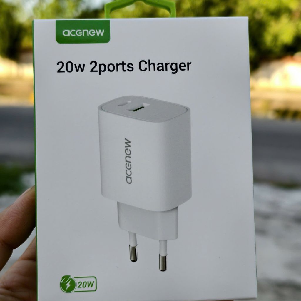 Củ Sạc Nhanh Acenew 20W 2 Cổng (Type C & USB A) - Thiết Kế Hiện Đại, Sạc An Toàn