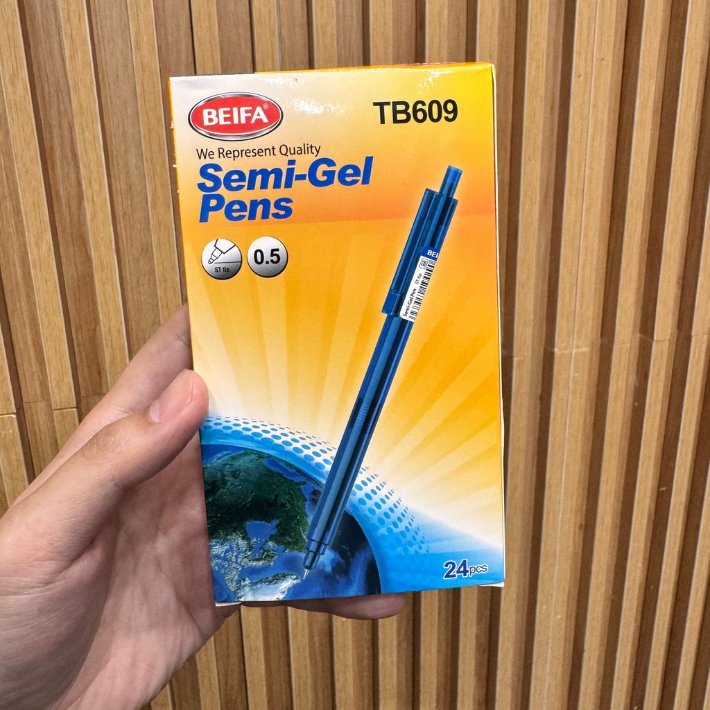 Bút bi Semi Gel hãng BEIFA TB609 hộp 24 cái