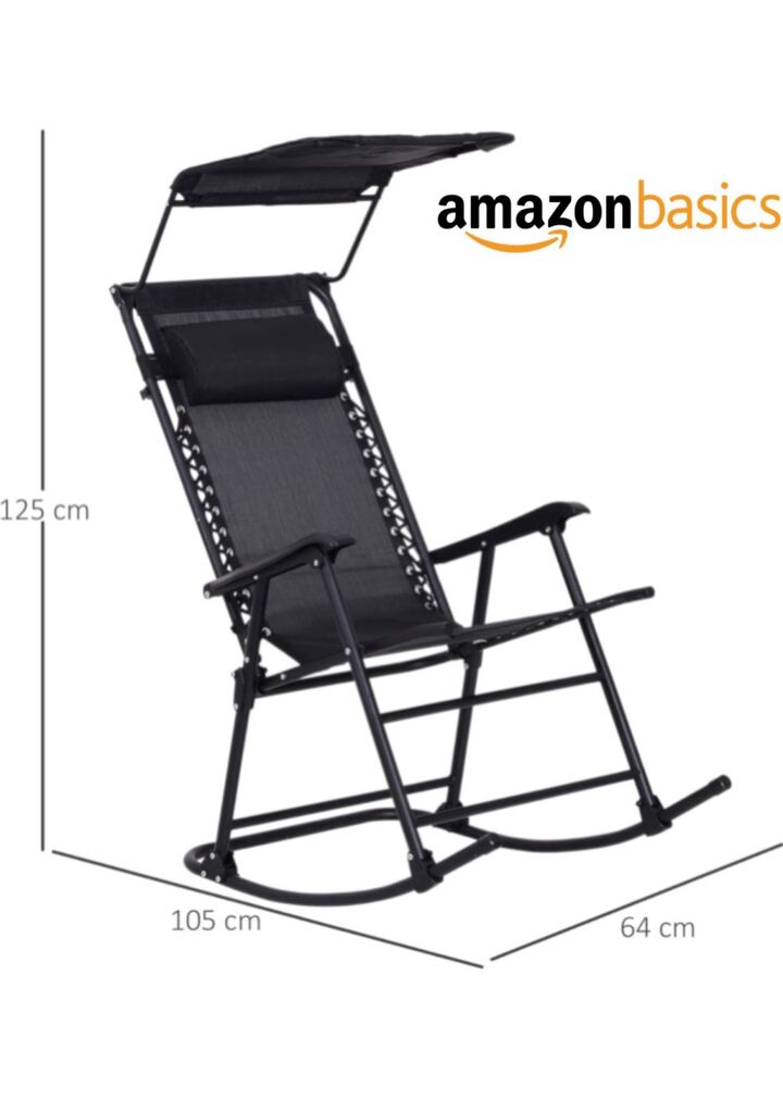 Ghế Xếp thư giãn Amazon Basics ( Mỹ ) Có Mái Che, dùng được ngoài trời, gấp gọn