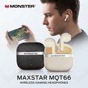 Tai nghe Bluetooth Monster Maxstar MQT66, tai gamming độ trễ thấp- MÀU ĐEN
