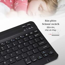 Bàn phím Bluetooth siêu mỏng, nhỏ gọn cho máy tính bảng, điện thoại (iOS, Andr…