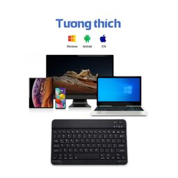Bàn phím Bluetooth siêu mỏng, nhỏ gọn cho máy tính bảng, điện thoại (iOS, Andr…