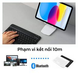 Bàn phím Bluetooth siêu mỏng, nhỏ gọn cho máy tính bảng, điện thoại (iOS, Andr…