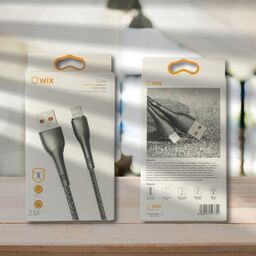 Cáp sạc iPhone dây dù dài 2M hãng WIX Fullbox chân USB-A to Lightning