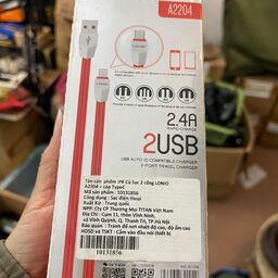 Bộ sạc du lịch LDNIO A2204, 2 cổng USB, cổng sạc nhanh Auto-ID, kèm cáp sạc ty…