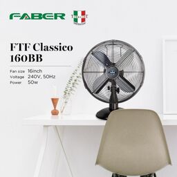 Quạt bàn Faber FTF CLASSICO 160BB, phong cách Retro, 4 cánh metal 16 inch, 50w…