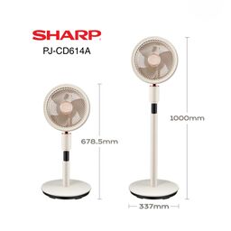 Quạt Sharp PJ-CD614A, động cơ DC, 32 chế độ gió, quay 360°, tạo ion âm, làm sạ…
