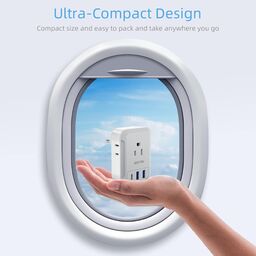 Ổ cắm du lịch Bestek type C, 7-in-1, USB-A, 1 cổng USB-C, 2 cổng USB-A, Công s…