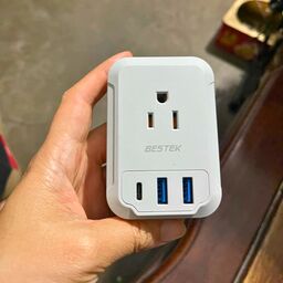 Ổ cắm du lịch Bestek type C, 7-in-1, USB-A, 1 cổng USB-C, 2 cổng USB-A, Công s…