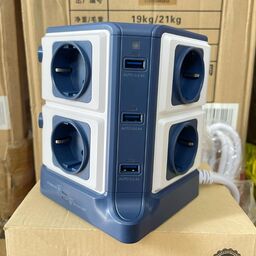 Ổ cắm đứng BESTEK 8 lỗ cắm,6 cổng USB, cáp 3m, 220-250V, 3600W Max, tiêu chuẩn…