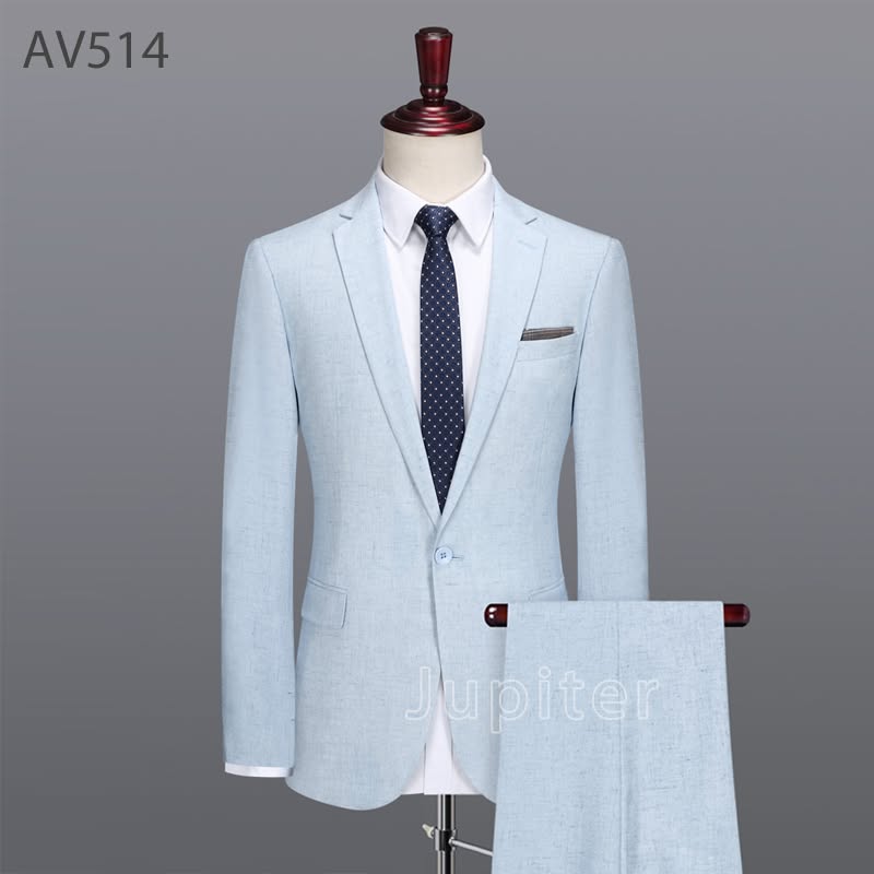 Áo vest nam cao cấp  mỏng nhẹ, vải pha linen thoáng mát, màu sáng  - AV514