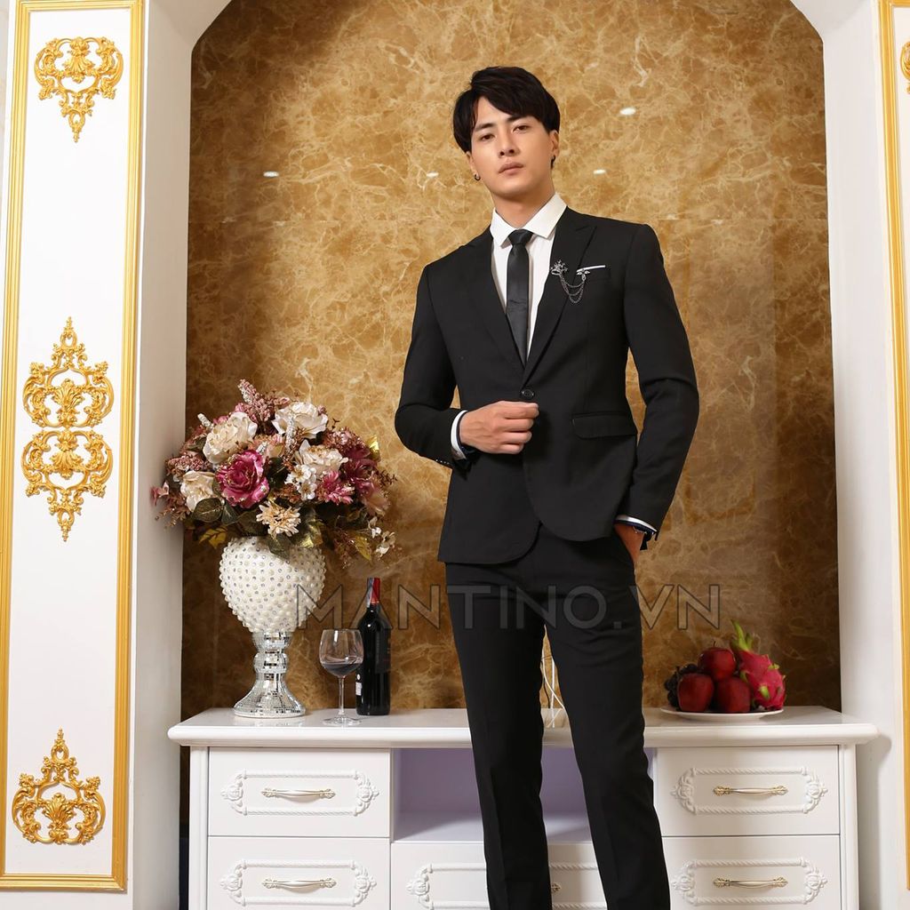 Bộ vest nam màu đen 302 