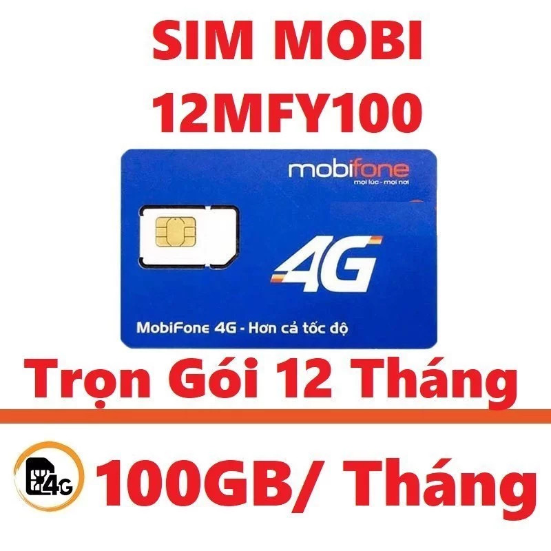 SIM 4G MOBIFONE CÓ 100GB/THÁNG DÙNG FREE 1 NĂM