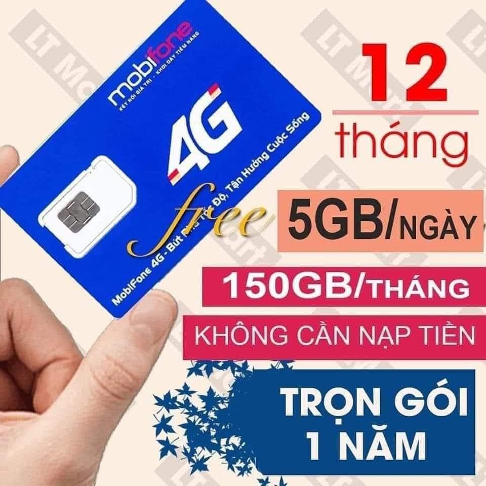 SIM 4G CÓ 5GB/NGÀY CHUẨN ĐỦ 1 NĂM