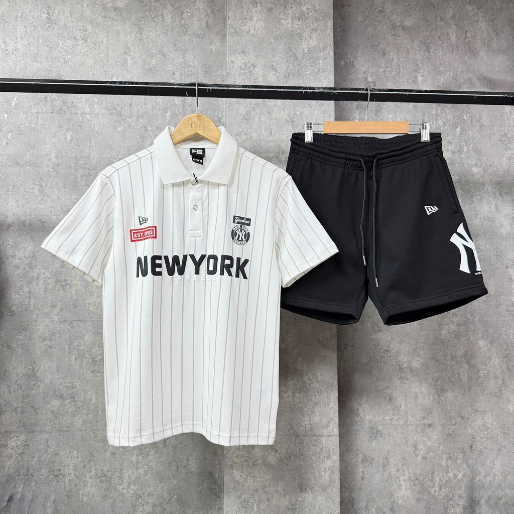 Áo Polo chính hãng New Era Sọc logo nổi 