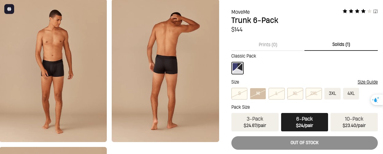 MoveMe Trunk 6-Pack của hãng Meundies 
