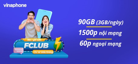 Sim Vina FCLUB- sử dụng 12 tháng miễn phí