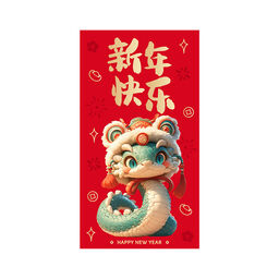 Set 5 bao lì xì hình Rắn 2 - Ất Tỵ 2025