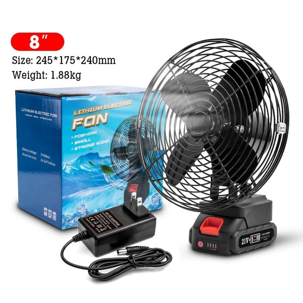 Bộ Quạt chân pin phổ thông - Bộ gồm Thân quạt + Pin 15Cell + Sạc