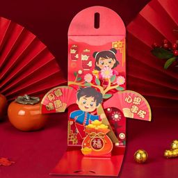Combo 10 cái Lì xì 3D - Phong cách Trung Hoa - Mix hình