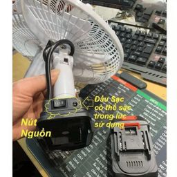 Quạt tích điện 11inch dùng pin phổ thông - Túc năng, Điện trực tiếp, cổng USB,…