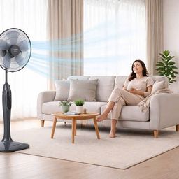 Quạt cây đứng - Động cơ DC Inverter. 5 cánh - DU1601 1602 1603