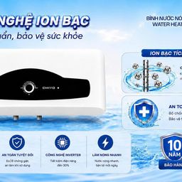 Bình nước nóng Chiyo - Tráng men Titan - ion Bạc kháng khuẩn. BH 10 năm