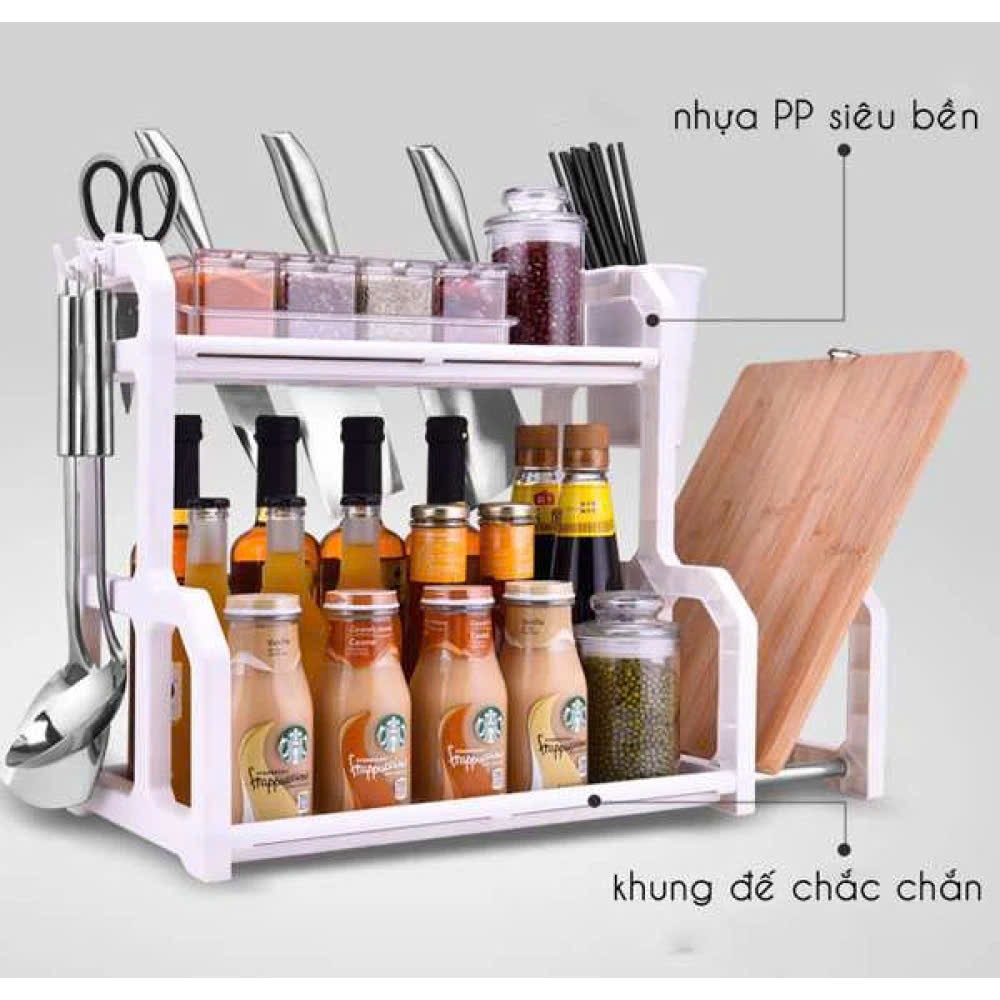 Kệ đựng gia vị nhà bếp có để thớt