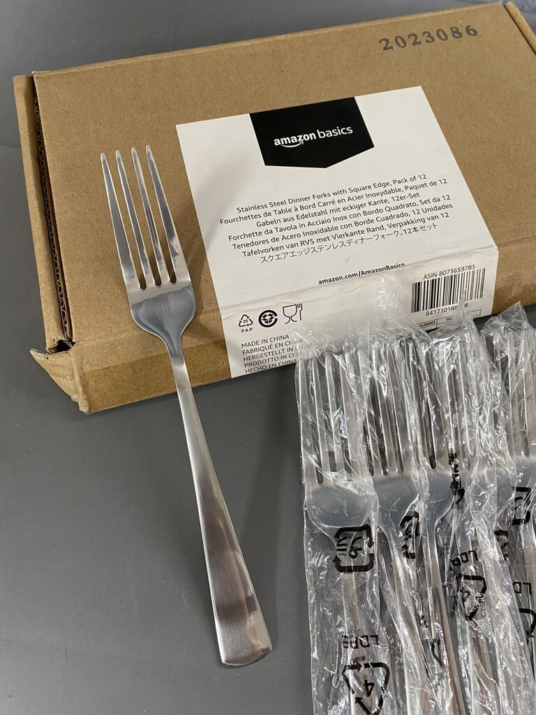 Bộ 12 dĩa inox Amazon Basics ( Mỹ ) B0736S97B5, an toàn sức khoẻ, dầy dặn, dùng được máy rửa bát - Ảnh 7