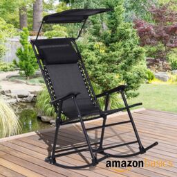Ghế Xếp thư giãn Amazon Basics ( Mỹ ) Có Mái Che, dùng được ngoài trời, gấp gọ…