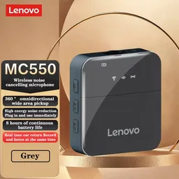Mic thu âm không dây hãng LENOVO MC550 2TX + 1RX, kết nối điện thoại, máy ảnh,…